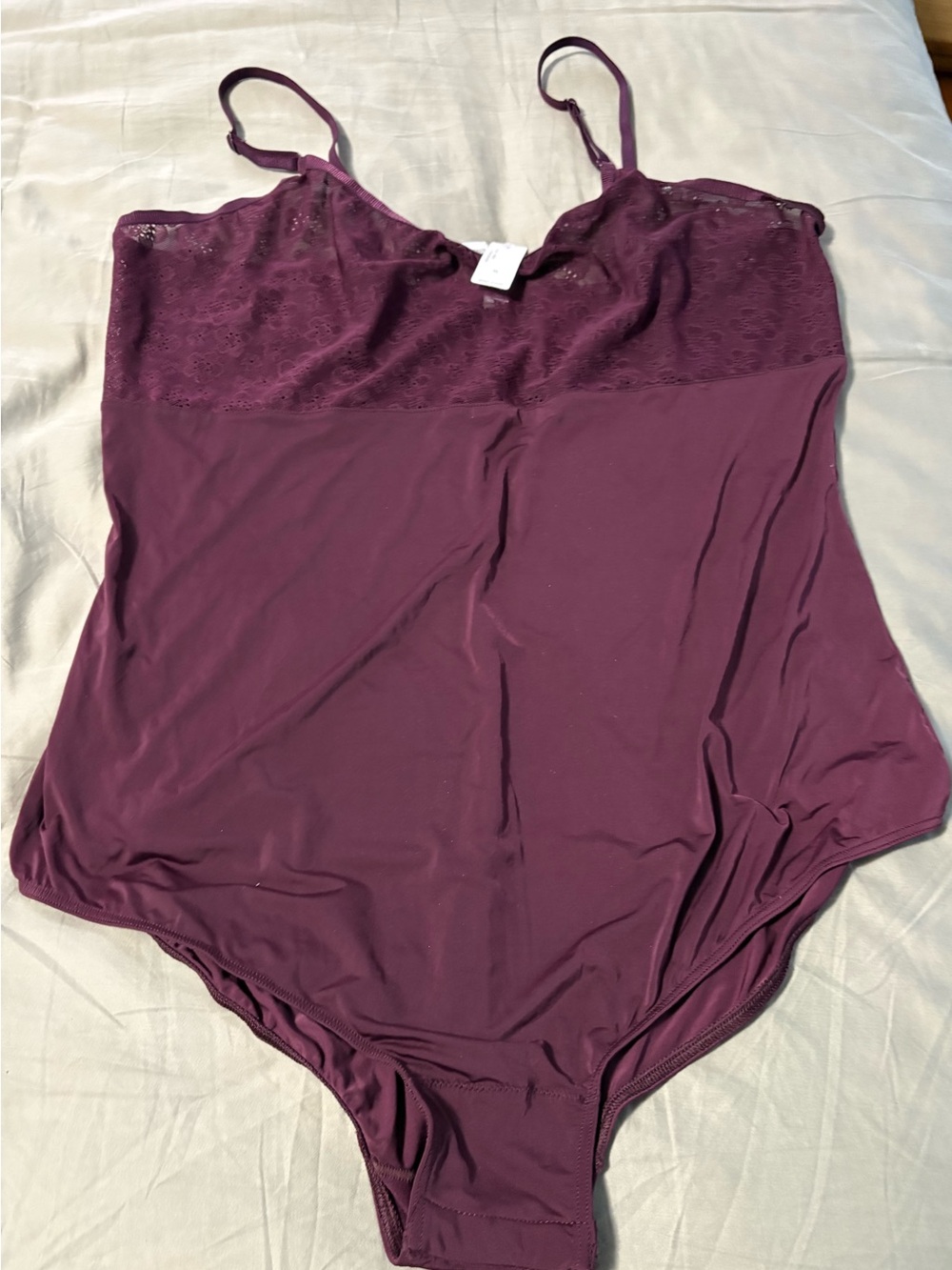 GAP Plum Lace-Trim Cami Bodysuit